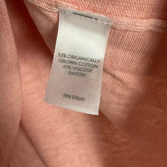 J. Jill Pink Organically Grown Cotton Seamed V-Neck Sweater Size XS - Picture 9 of 9
